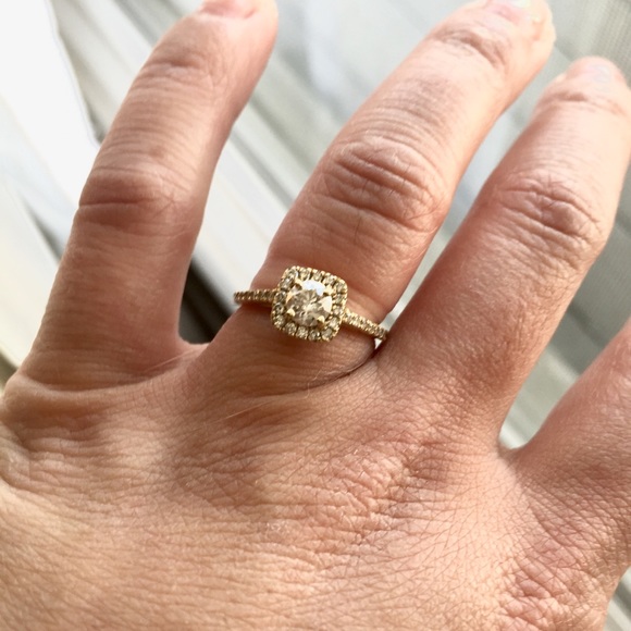 14CT Gold Halo 1.45CT Diamond Engagement Ring - Picture 5 of 8